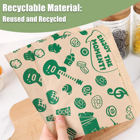VGOODALL 50PCS Paper Sandwich Bags, Small Snack Bags 8.1x6.6inch Wax Paper Bags for Snack Sandwich Picnic...
