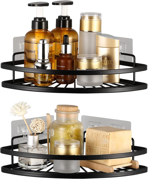 KES Shower Caddy Corner, Self-Adhesive Shower Corner Shelf, Stainless Steel Shower Organizer Matte Black 2 Pack, BSC219DF-BK-P2...