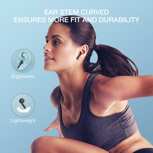 T11 Wireless Earbuds for iPhone Android with LED Power Display for Small Ears, 50H Play Time, Waterproof Earbuds Wireless Bluetooth with Mic (Blac...