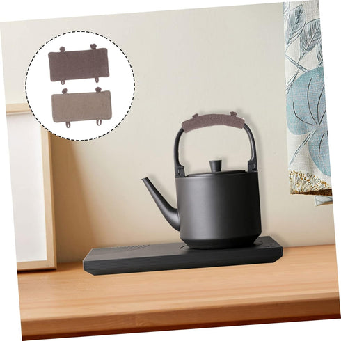 HOMSFOU 2pcs Teapot Handle Sleeve Oven Mitt Pot Holder Tea Kettle Cotton Handle Cover Kettle Handle Wrap Hot Door Handle Protector Teapot Handle P...
