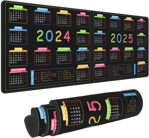 Calendar 2024 Calendar 2025 Mouse Pad Extended Large Non Slip Rubber Base Big Keyboard Mat...