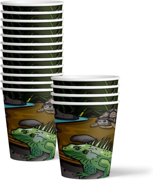 Reptile Lizard Snake Birthday Party Supplies Set Plates Napkins Cups Tableware Kit for 16...