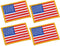 UNIS 4 Pack, 3.5 X 2.5. Inch Large Size American US Flag Embroidered Cloth Sew on Iron on Patch Golden Yellow Border....