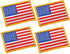 UNIS 4 Pack, 3.5 X 2.5. Inch Large Size American US Flag Embroidered Cloth Sew on Iron on Patch Golden Yellow Border....