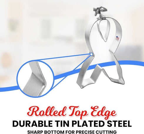 Awareness Ribbon Cookie Cutter 2 Pc Set – Ribbon, Tear Drop Cookie Cutters Hand Made in the USA from Tin Plated Steel...