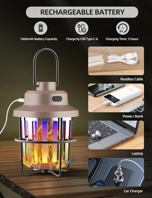 Bug Zapper Outdoor Camping Light Flashlight with Mosquito Zapper, Portable & Rechargeable Flying Insect Killer Lantern, IPX4 Waterproof Indoor and...