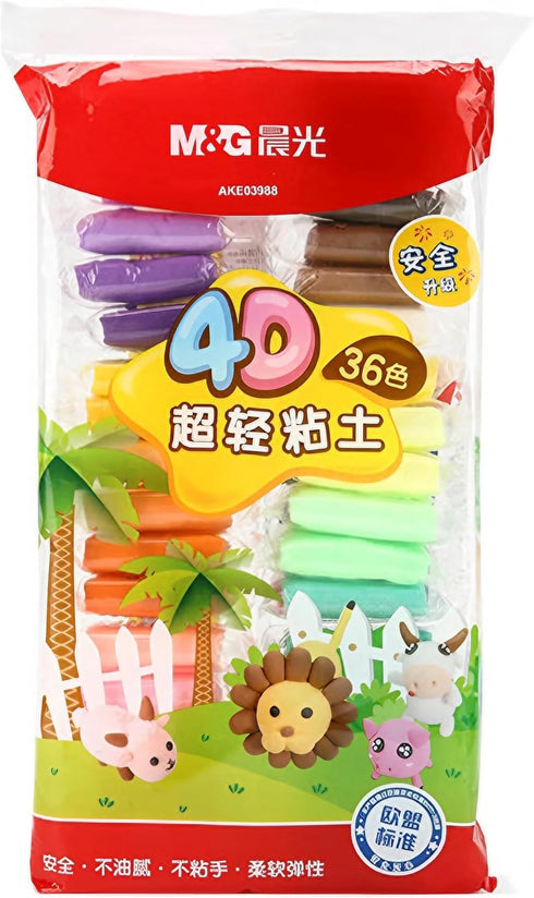M&G 36 Colors Air Dry Modeling Clay Kit with 3 Sculpting Tools, Magic Foam Clay for Kids and Adults, DIY Molding Clay Gift for Boys and Girl...