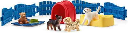 Schleich Farm World 13-Piece Puppy Pen Playset - Featuring 3 Cute Puppy Figurines and Accessories, Educational and Durable Toys, Fun and Imaginati...