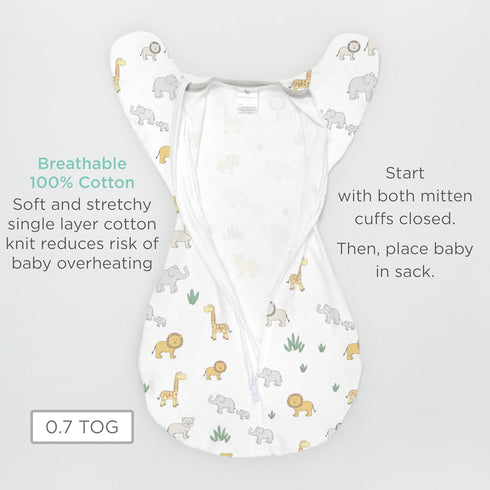 Amazing Baby Transitional Swaddle Sack, Arms Up Half-Length Sleeves & Mitten Cuffs, Swaddle for Newborn Transition to Baby Sleep Sack Wearable Bla...