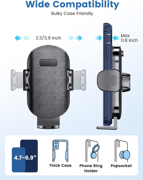 eSamcore Vent Car Phone Holder, 3-Point Support Car Phone Mount with Extended Clamp Cradles Stable Cell Phone Holder for Car Truck Vehicle Air Ven...