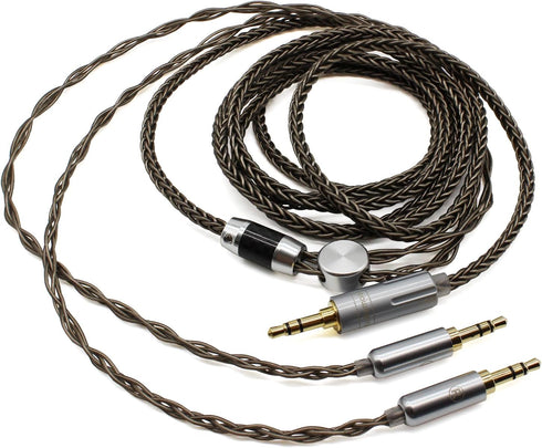 Youkamoo 8 Core Braided Silver Plated Replacement Cable Compatible for Hifiman HE4XX, HE-400i Headphones, 3.5mm to Dual 3.5mm Male 1.8m 6ft...