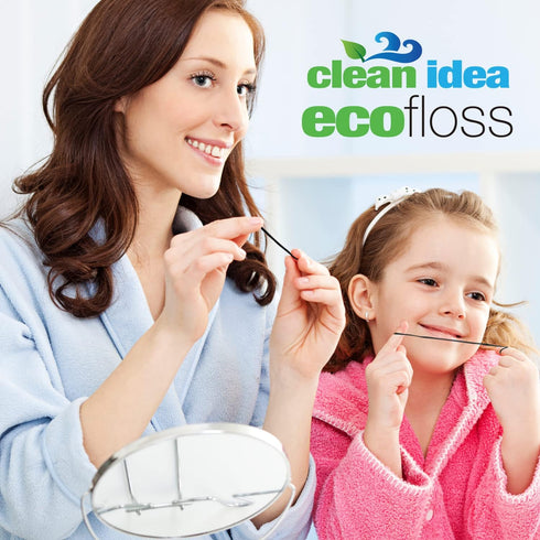 Ecofloss 6x25m Dental Floss - Charcoal Mint - Bamboo Floss, Unwaxed Dental Floss, Natural Floss, Floss Refill, Organic Floss, Wax Floss, Biodegrad...