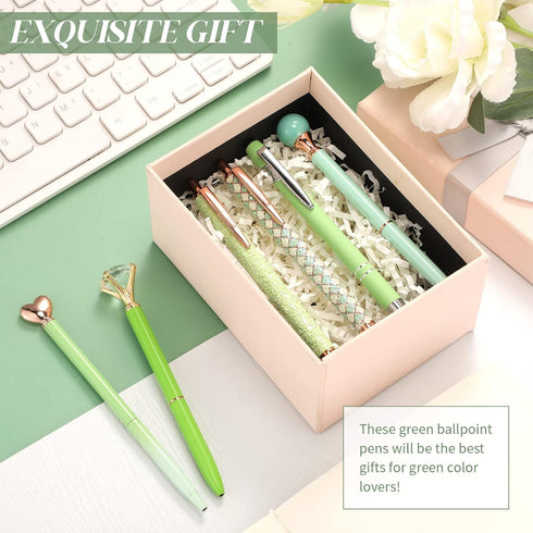6 Pcs Ballpoint Pens Set Metal Crystal Diamond Pen for Journaling Glitter Pens Pretty Cute Pens Black Ink Fancy Pens Gifts for Women Girls Teacher...