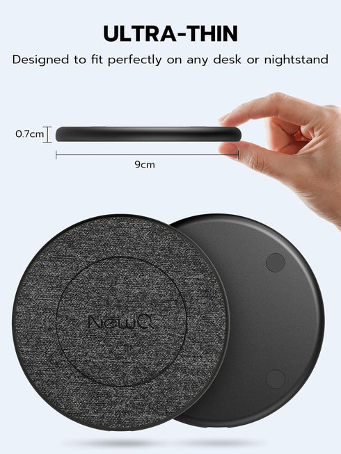 NewQ Wireless Charger, 15W Max Wireless Charging Pad for iPhone 15 14 13 12 11 X 8 Mini/SE/Pro/Max/Plus, Samsung Galaxy S23/S22/S21/S20/S10/S9/S8/...