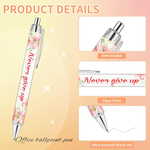 Christian Bible Ballpoint Pens: 24 pcs Inspirational Religious Quotes Notebook Flower Supplies for Teacher Nurse Women as Gift School Office Pen S...