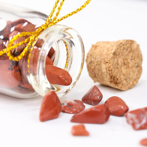 SUNYIK 7 Chakra Stone Wishing Bottles Set of 7, Tumble Chip Crystal Healing Reiki Wicca Stones Kit...