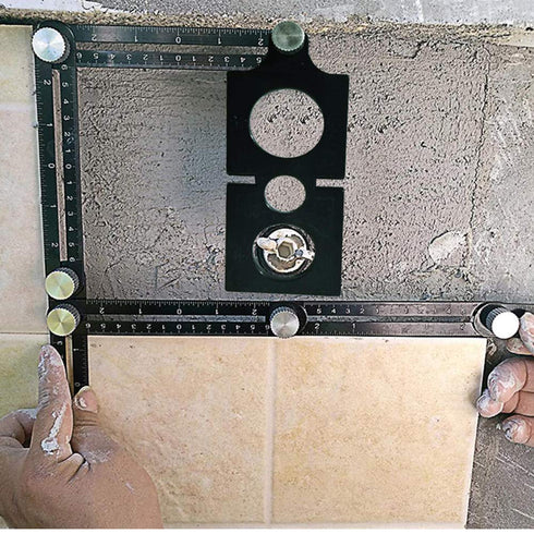 Multi angle measuring ruler,universal multi-angle measuring ruler 12 side hole positioning aluminum alloy multi angle measuring ruler template too...