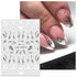 JMEOWIO 10 Sheets Glitter Flower Butterfly Leaves Nail Art Stickers Decals Self-Adhesive Pegatinas Uñas Black White Nail Supplies Nail Art Design ...