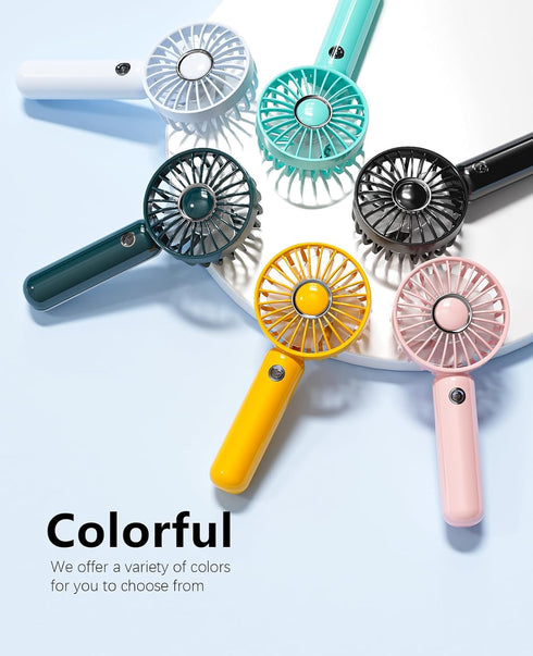Mini HandHeld Portable Fan, Small Personal Battery Operated Fan Lash Fan Quiet usb Rechargeable 3 Speed Adjustable for Outside Travel Patios Indoo...