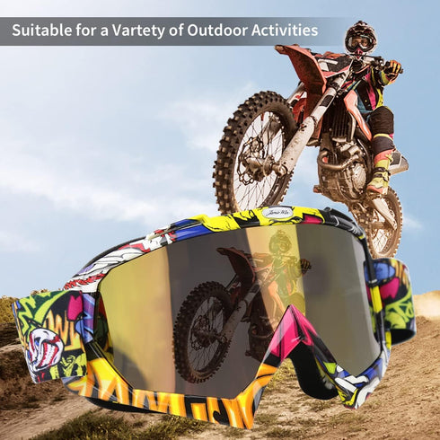 JAMIEWIN Motocross Goggles for ATV, Dirt Bike, Motorcycle, UTV & MX - OTG Offroad Riding Goggles with Anti UV, Dustproof & Anti Fog Protection for...