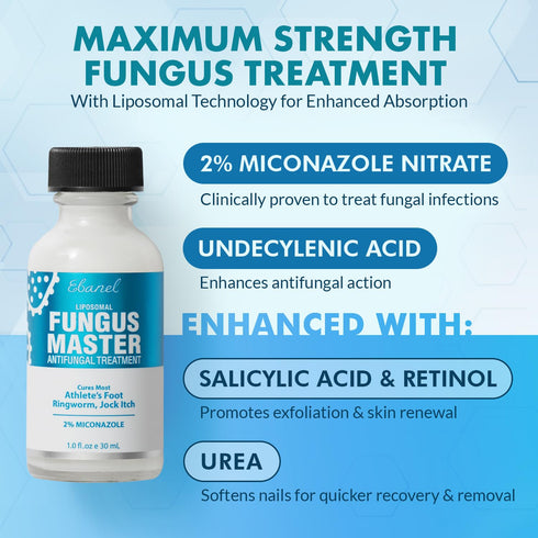 Ebanel Athlete's Foot Fungus Treatment Extra Strength, Antifungal Cream with Miconazole, Undecylenic Acid, Tea Tree Oil, Treats Skin Fungi Leading...