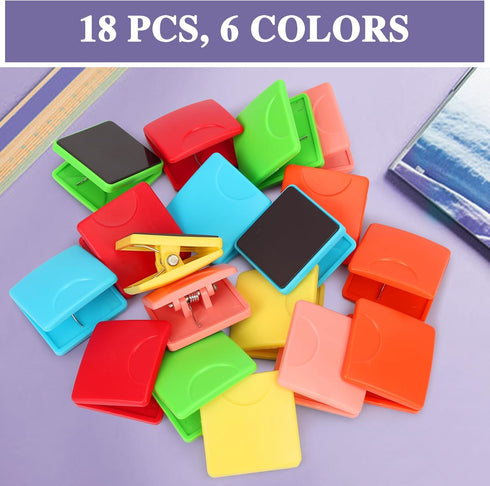 Petshome Magnetic Clips 18 Pack Colorful Fridge Magnet for Refrigerator, Whiteboard, Photo Display, Office, School, Home-6...