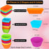 54 pcs Reusable Silicone Cupcake Baking Cups Dulinkas Non-Stick Muffin Liners Molds Sets Bento Box Dividers Pastry Cake Molds 3 Shapes Multicolor ...