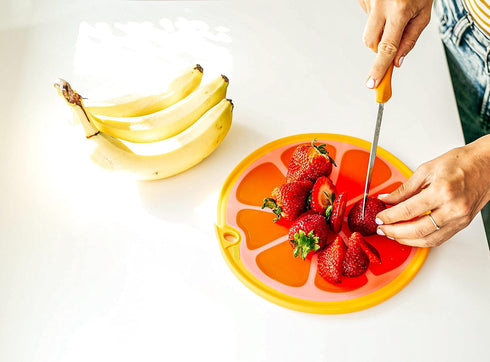 Dexas Citrus Slice Cutting Board/Serving Board 9 inches, Grapefruit...