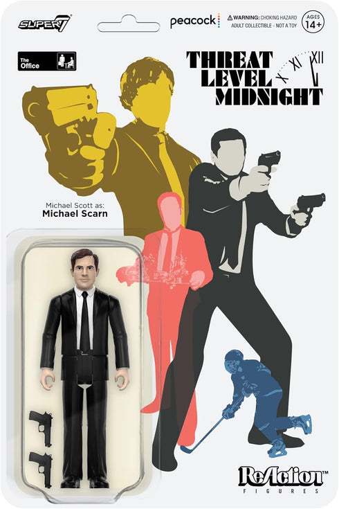 Super7 The Office Threat Level Midnight Michael Scott as Michael Scarn - 3.75" The Office Action Figure with Accessory Classic TV Show Collectible...