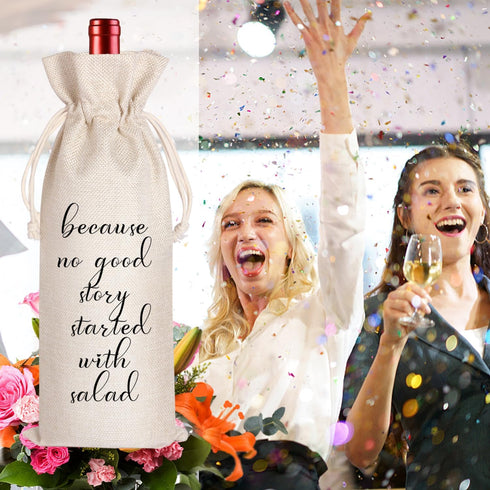 LANBAIHE Wine Gifts Bag for Housewarming, Wedding Gifts, Birthday Gifts, Retirement Gifts, Engagements Gifts, New Job Gifts, Because No Good Story...