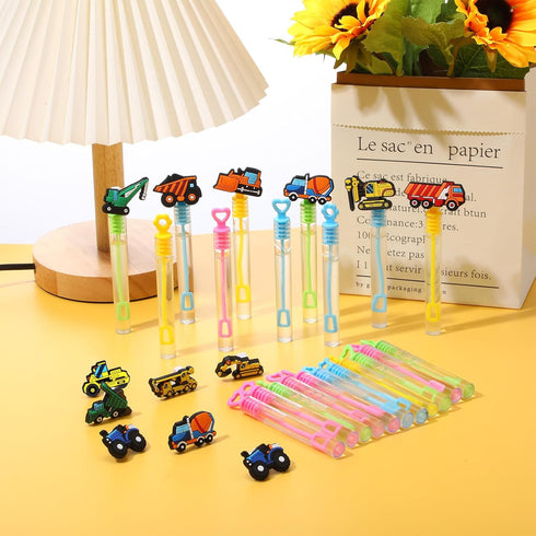 30 Pcs Construction Bubble Wand Bubbles Party Favors for Boys Girls New Bubbles Wand Mini Bubble Maker Toy for Classroom Prizes Construction Car a...