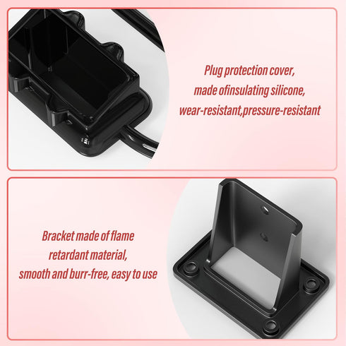 4pcs Battery Quick Connect/Disconnect Connector Kit, 50Amp Battery Connector for 6/8/10/12 Gauge Cables, Cable Connector Plug with Mounting Bracke...
