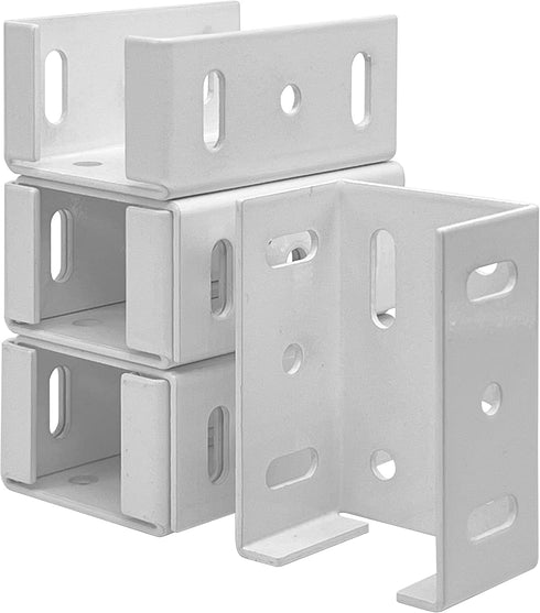Heavy Duty Aluminum Fence Bracket for Vinyl Fencing Panel to Post Connection, Metal Replacement for 2.75in Plastic Brackets, Fits 2-3/4" Rails, 6 ...