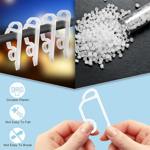 Yotako 150 Pcs Christmas Light Clips Gutter Clips for Hanging Outdoor Lights Christmas Light Hooks Weatherproof for Christmas Decoration...