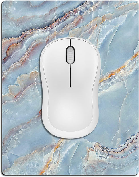Small Mouse Pad Cute, Mini Mouse Pads for Wireless Mouse and Laptop, Travel Mousepads with Designs - Light Blue Marble, Portable Mousepad 5.5 x 7 ...
