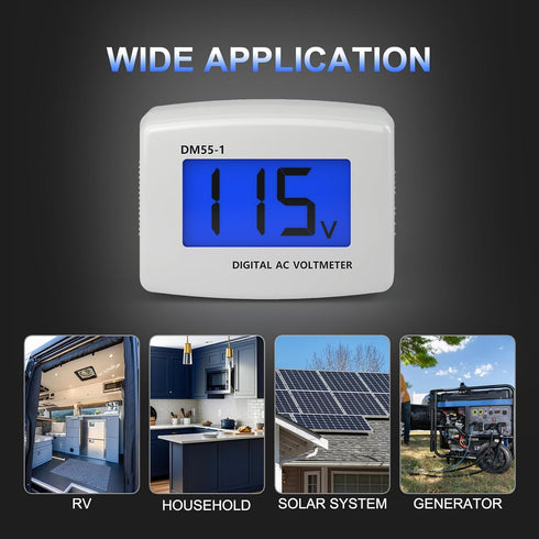 DROK Electric Voltage Tester AC 80-300V, LCD Display Flat Plug Voltmeter Electrical Outlet Tester Plug in Digital Voltage Meter...