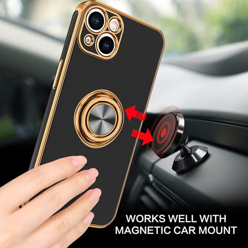 BENTOBEN iPhone 13 Case, Phone Case iPhone 13 6.1 Inch, Slim Fit 360° Ring Holder Shockproof Kickstand Magnetic Car Mount Supported Non-Slip Prote...