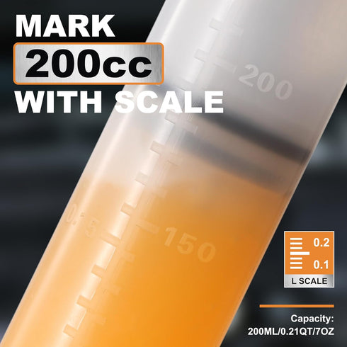 FOUR UNCLES 200cc Fluid Extractor, Extraction & Fill Pump, Oil Change Syringe with Hose and 23" Extension Tube, Automotive Oil Syringe, Fluid Oil ...