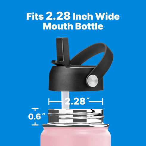 Straw Lid for Hydroflask, Lids with Straw for Hydroflask 12 16 18 20 32 40 64oz Wide Mouth Water Bottles, Replacement Straw Cap Lid for Hydroflask...