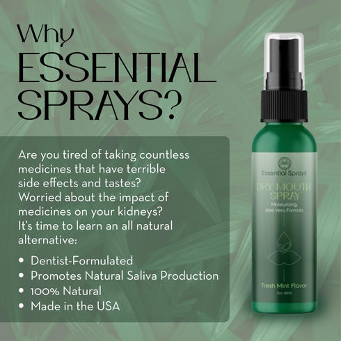 Dry Mouth Spray (2-Pack) - Moisturizing Aloe Vera Formula, Fresh Mint Flavor - Promotes Saliva Production & Soothes Dry Mouth - 2 fl. oz....