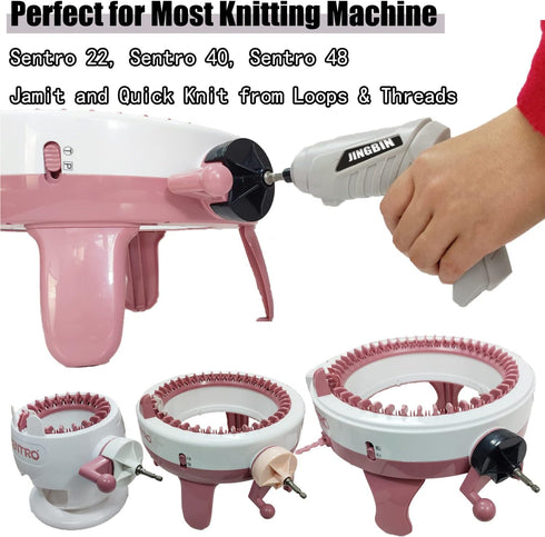 Knitting Machine Drill Attachment for Sentro Knitting Machine Adapter 3 Quick Knit Power Adapter for Sentro 22 Sentro 40 Sentro 48 Jamit Loom Croc...