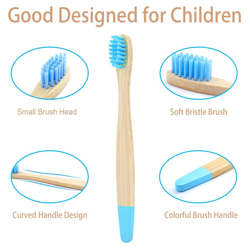 OUTIN Kids Bamboo Toothbrushes 20 Pcs Soft Bristles, Children Wood Toothbrush Colorful Eco Friendly Biodegradable Wooden Handle Tooth Brush, Multi...