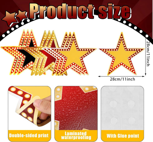Geosar 48 Pcs Movie Star Cardboard Red Carpet Awards Night Cutouts Confetti Cutouts for Bulletin Board Movie Party Decoration Supply Classroom Wal...