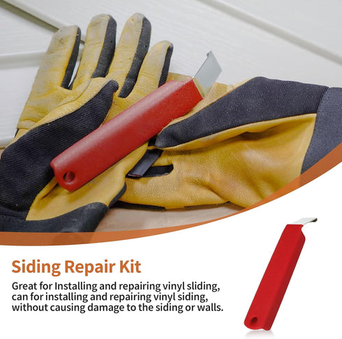 Vinyl Siding Removal Tool Fits for Reattach Siding Repair, Steel Blade Siding Zip Tool Extra Long Non-Slip Grip Handle?Red?...