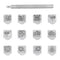 PH PandaHall 12pcs 10mm Zinc Alloy Leathercraft Metal Flower Pattern Stamps Punch Set Tool with 1pc Handle for Leather Craft Belt Bag Craft DIY Je...