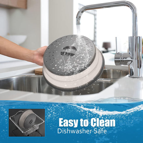 Collapsible Microwave Cover for Food Microwave Splatter Cover Dishwasher Safe,BPA Free,10.5 inch,Gray...