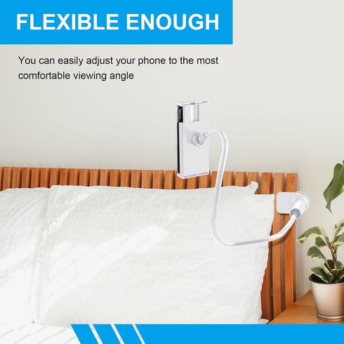 Phone Stand for Desk, Gooseneck Cell Phone Holder Flexible Lazy Long Arm Phone Mount Universal 360 Degree Adjustable Phone Clamp Clip for Table, B...