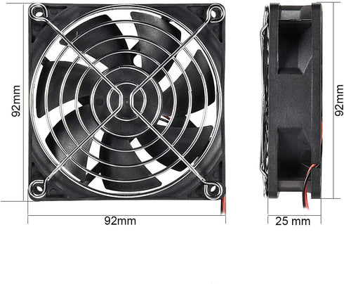 uxcell Cooling Fan 92mm x 92mm x 25mm 9225MS DC 12V 0.25A Long Life Sleeve Bearings with Metal Protector...