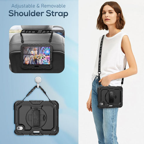 SEYMAC Case for iPad Mini 6 8.3?, Full-Body Shockproof Protective Case with Screen Protector, 360° Rotating Stand, Hand/Shoulder Strap and Pen Hol...