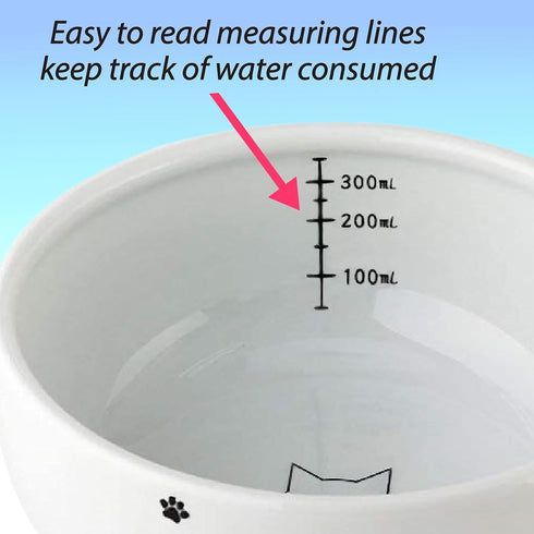 Necoichi Raised Cat Water Bowl, Elevated, with Measurement Lines, Dishwasher and Microwave Safe, No.1 seller in Japan! (Cat, Regular)...